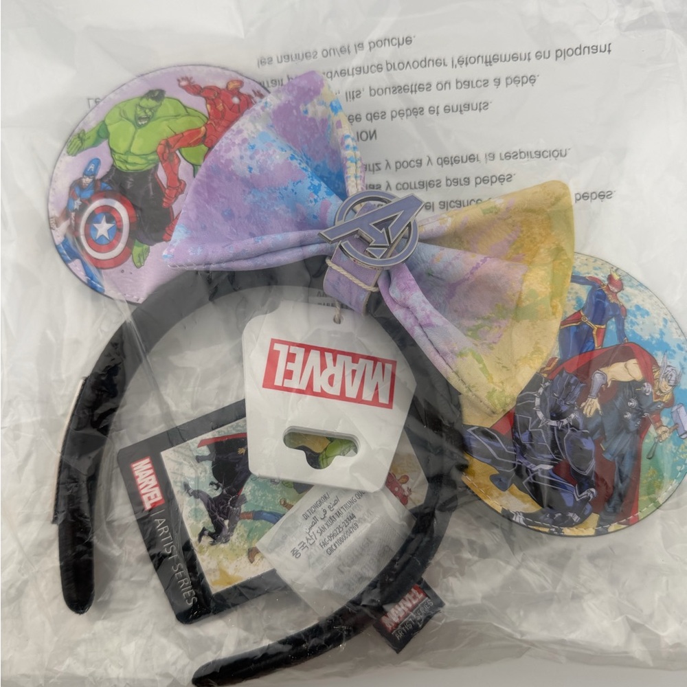 Marvel Kids Purple Tie-Dye Avengers Ear Headband with Character Ears